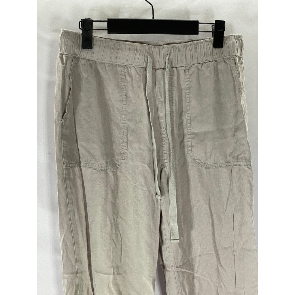 BE COOL Women's Light Gray Lightweight Drawstring The Lara Ankle Pant SZ M
