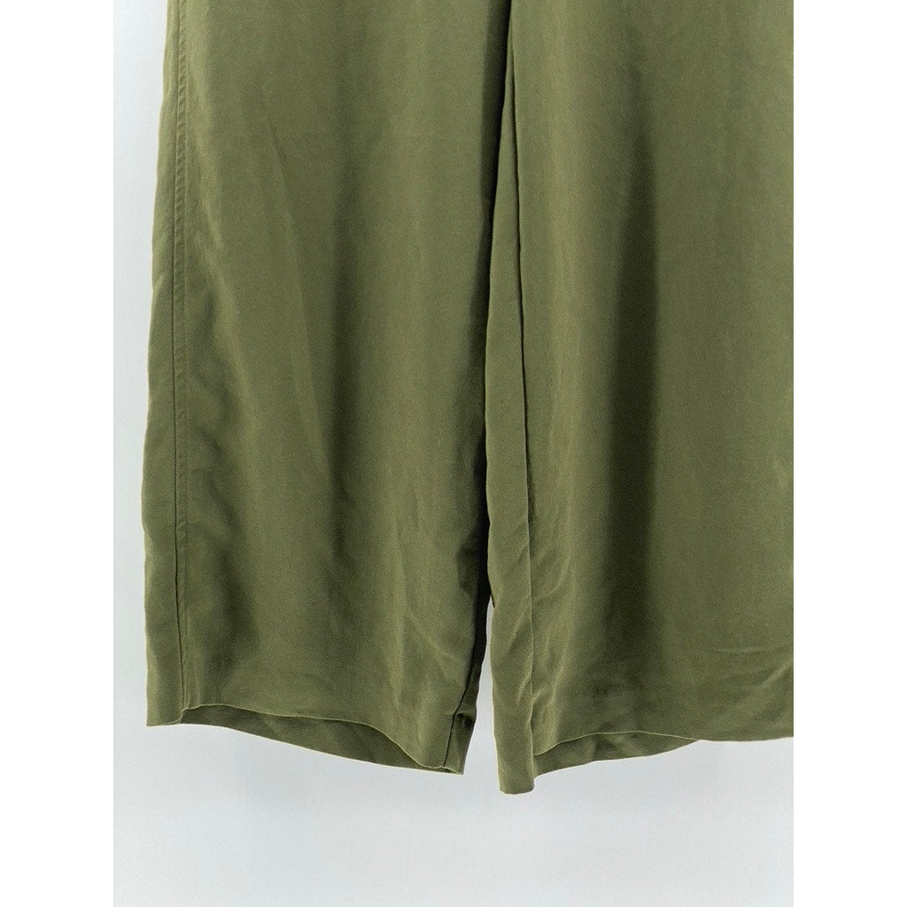 MADEWELL Women's Kale Green Pull-On Drapey Wide-Leg Huston Pants SZ XS