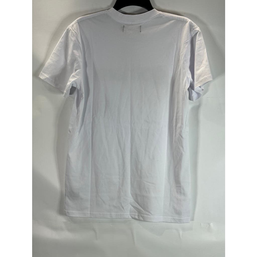 GOTHAM Men's White "Gotham" Logo Short Sleeve Crew Neck T Shirt SZ S