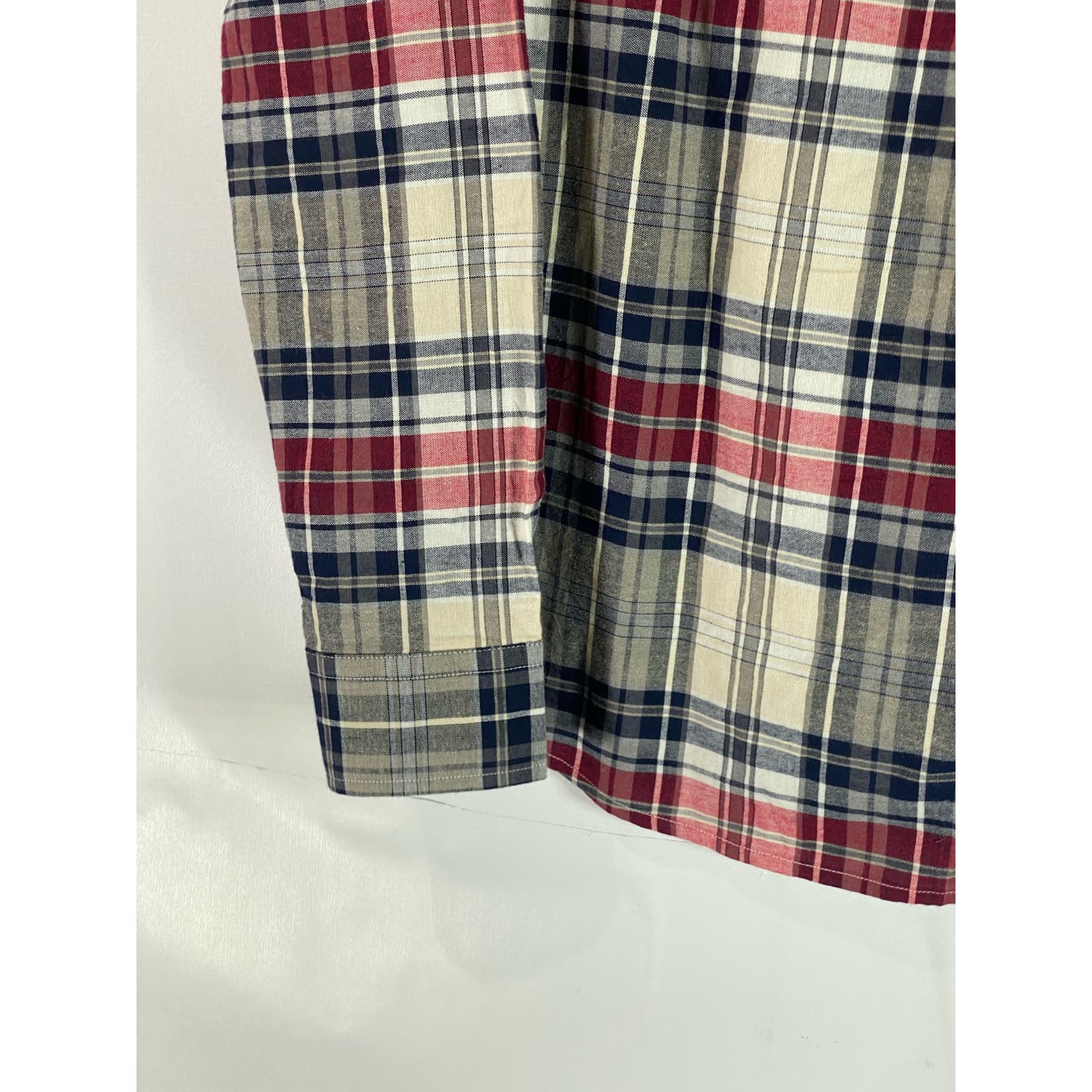 TOPMAN Men's Multicolor Plaid Button-Up Regular-Fit Long Sleeve Shirt SZ S