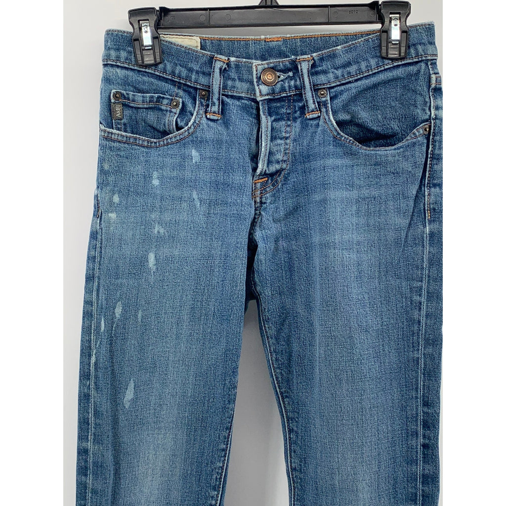 ABERCROMBIE & FITCH Men's Dark Blue Denim Distressed Slim-Leg Jeans SZ 28X30