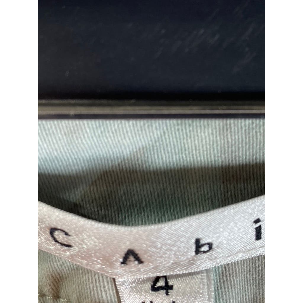 CABI Women's Green Paradise Palm Print Cropped Skinny Pants SZ 4