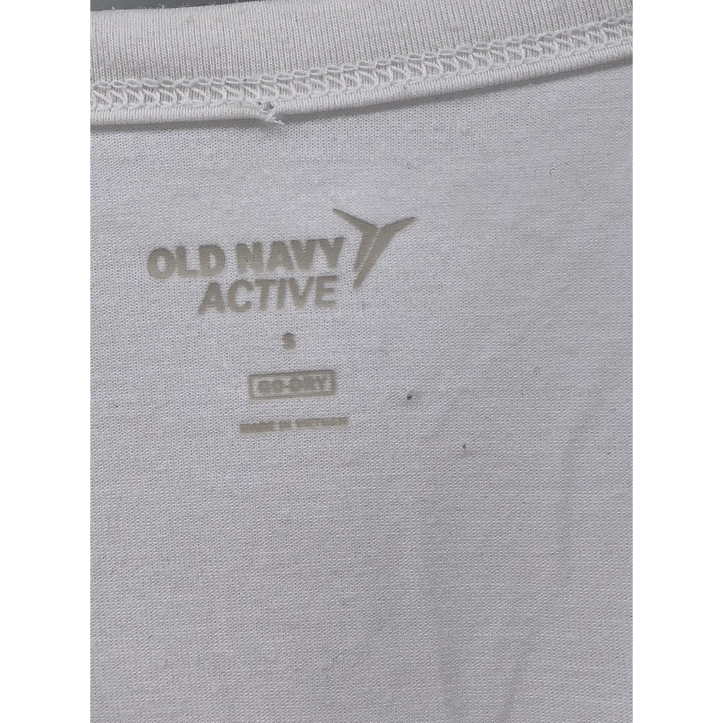 OLD NAVY ACTIVE Women's White Choose Happy Short Sleeve Top SZ S