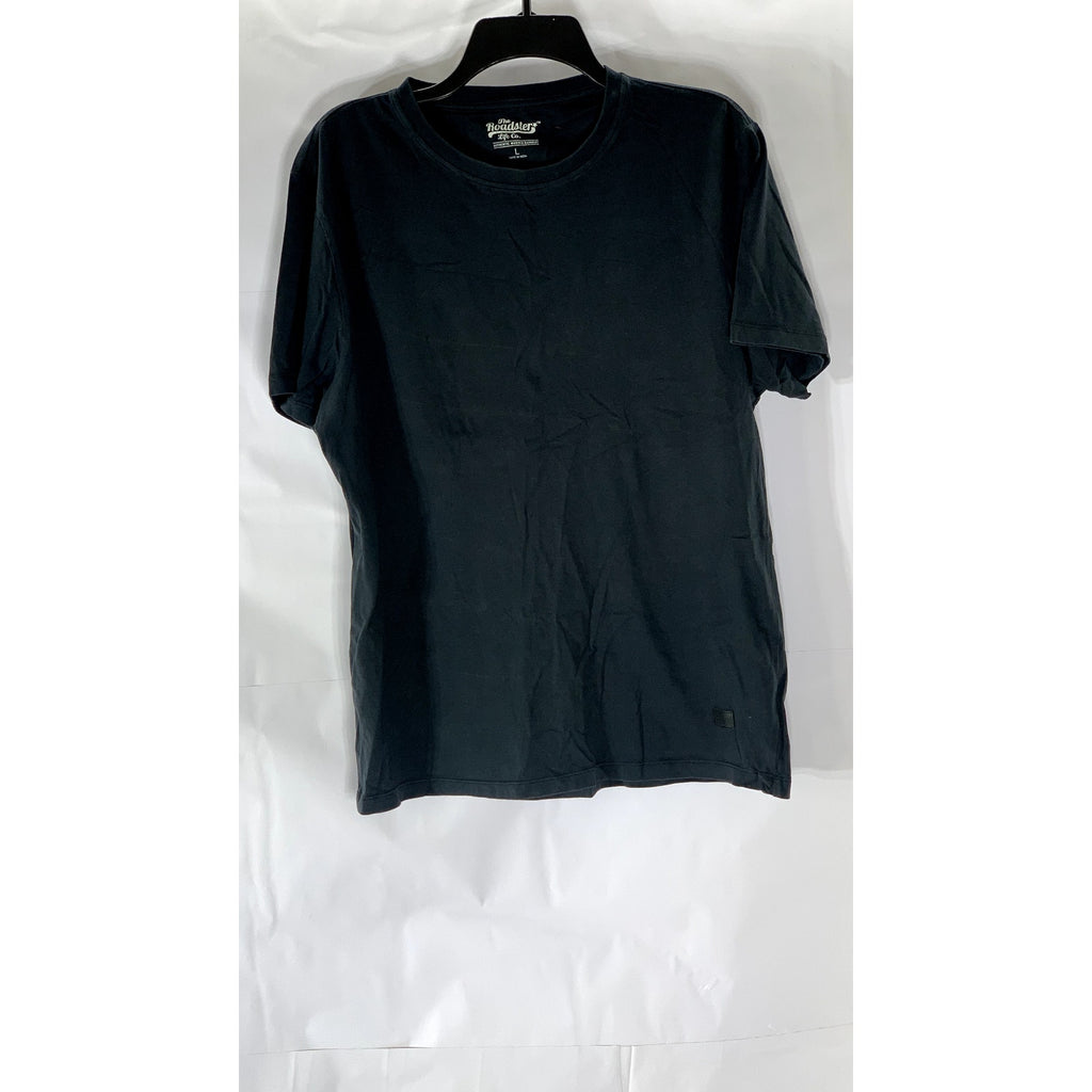 THE ROADSTER LIFE CO. Men's Black Solid Casual Crewneck Short Sleeve T-Shirt SZL