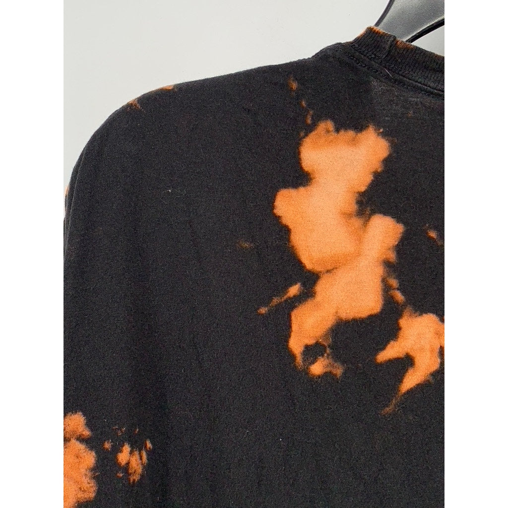ACDC Men's Black-Orange Bleached Highway To Hell Graphic T-Shirt SZ 2XL