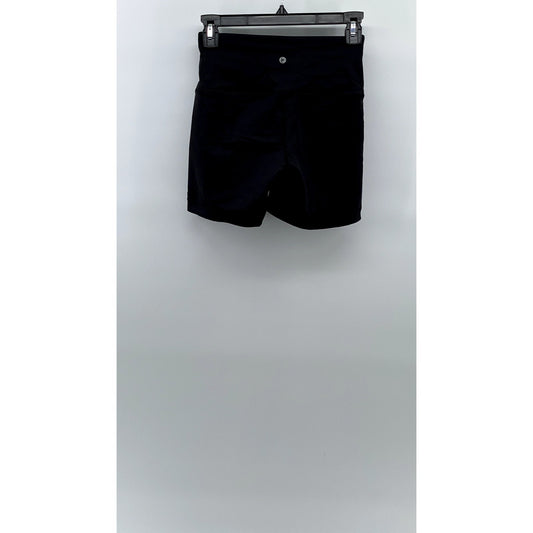 90 DEGREE BY REFLEX Women's Black Solid High-Rise Pull-On Bike Shorts SZ XS