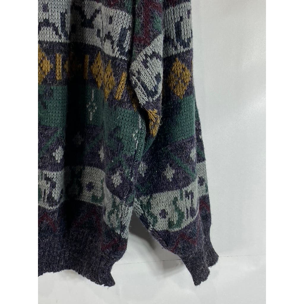 THE MEN'S STORE At Sears Men's Multi Printed Vintage Crewneck Knit Sweater SZ L