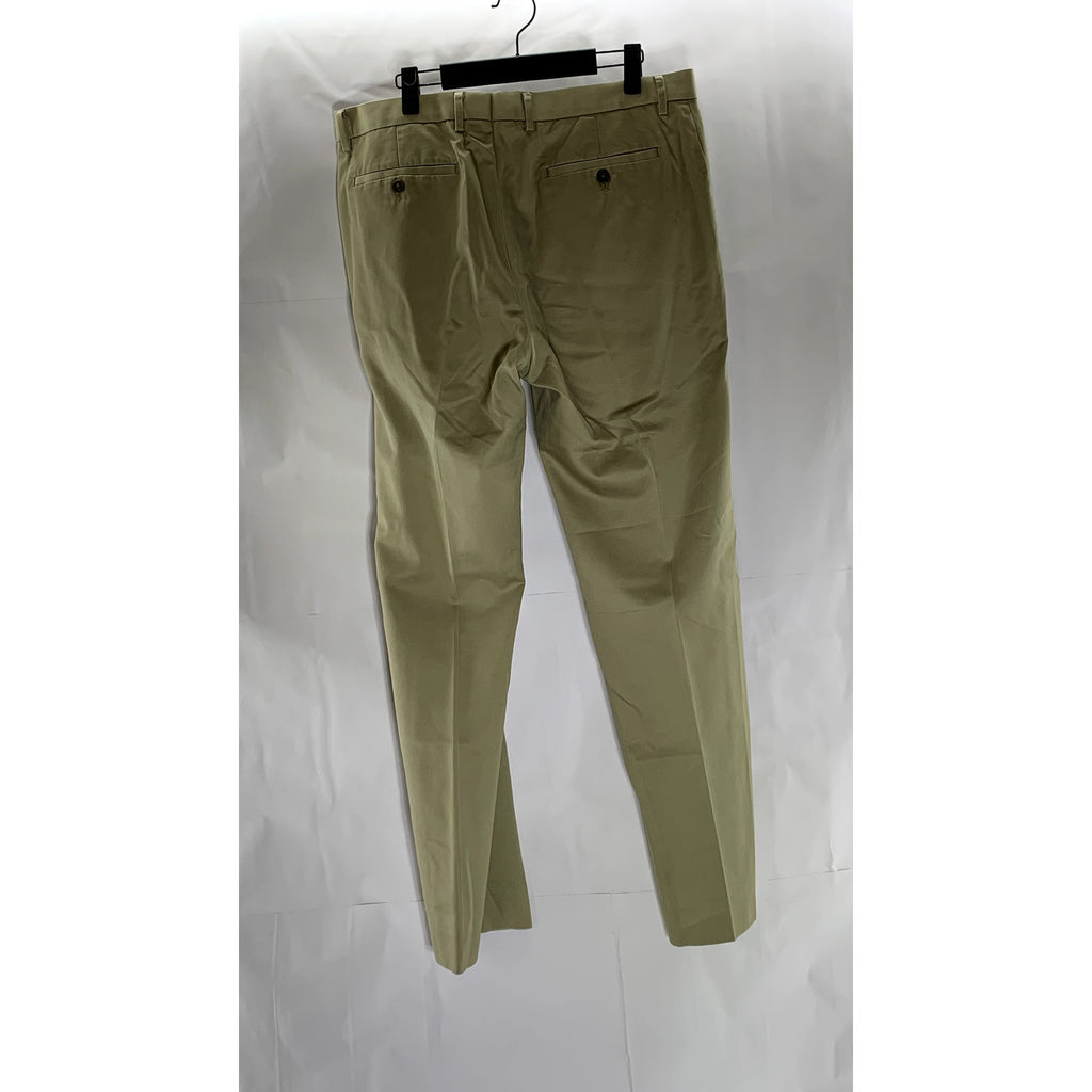 BANANA REPUBLIC Men Tan Graham Cracker Tailored Slim-Fit Non-Iron Pant SZ 33X32