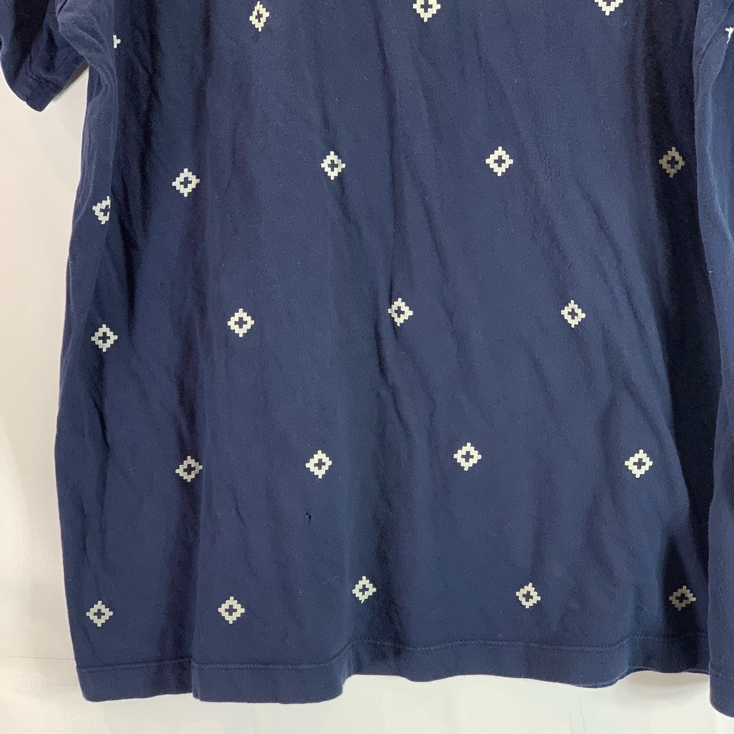 NIKE Men's Navy Crewneck Diamond Print Short Sleeve T-Shirt SZ XL