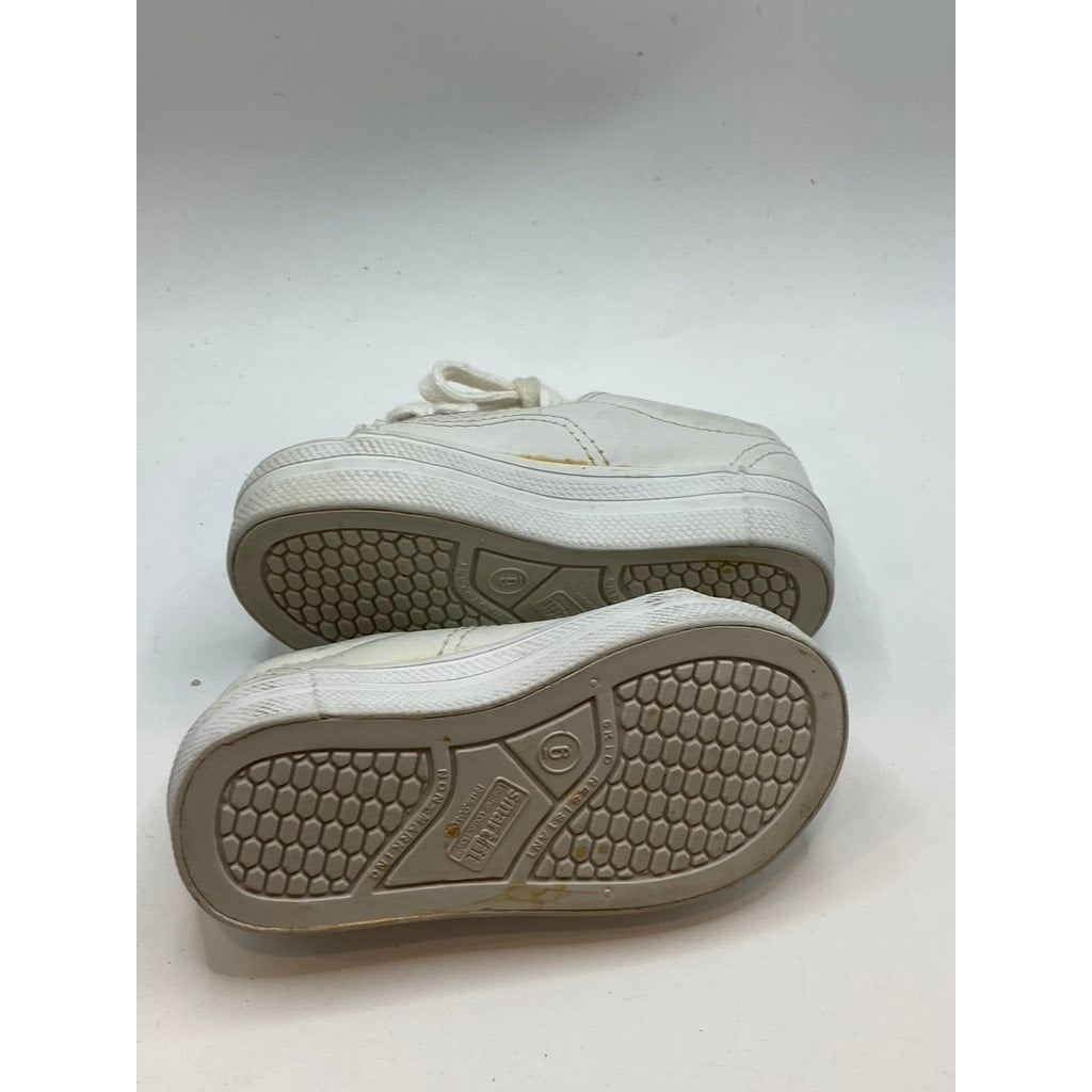 SMARTFIT Infant White Casual Lace-Up Round-Toe Skid Resistant Sneakers SZ 6