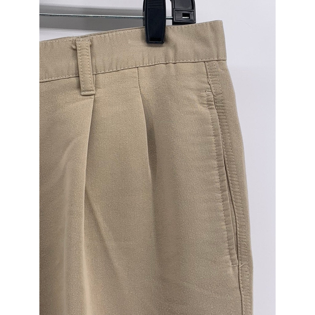 CHAPS RALPH LAUREN Men's Tan Pleated Regular Fit Cuffed Pants SZ 34