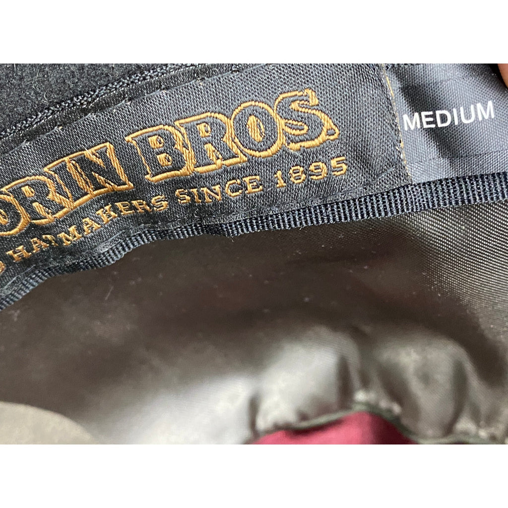 GOORIN BROS. Women's Black Wool Feather Derby Fedora Bowler Hat SZ M