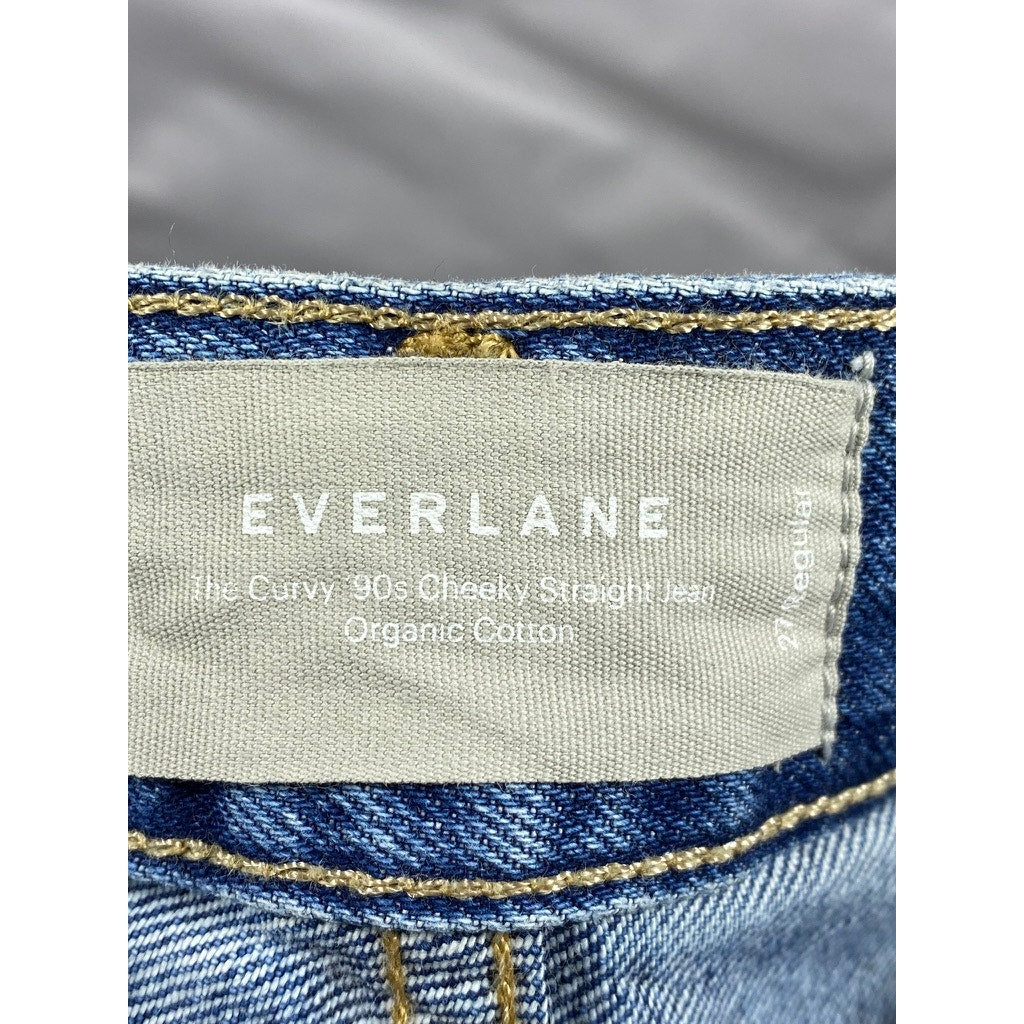 EVERLANE Women's Dark Blue Denim The Curvy 90's Cheeky Straight Ankle Jean SZ 27
