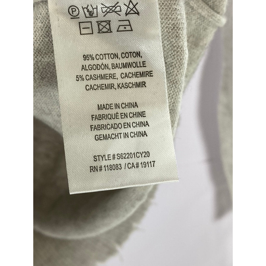 DIFFUSION By MINNIE ROSE Women's Gray Cotton/Cashmere Distressed Sweater SZ M