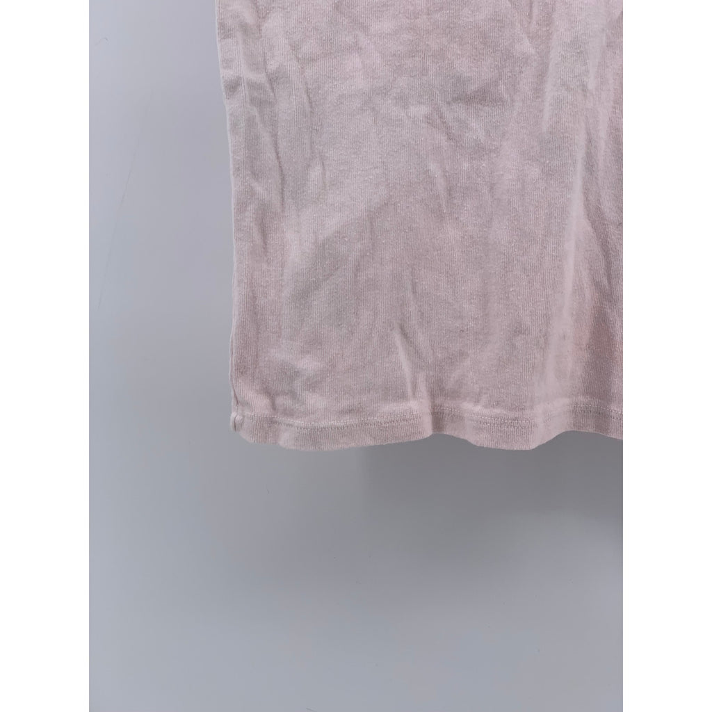BRANDY MELVILLE Women's Light Pink Scoop-Neck Short Sleeve Casual Top SZ OS
