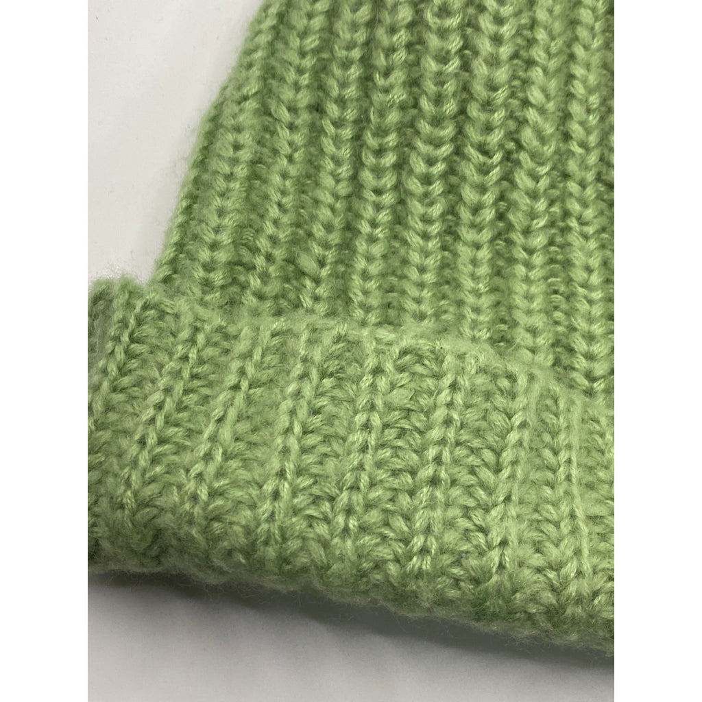 MY LITTLE ALIEN Unisex Adult Green Knit Cuffed Skater Beanie SZ OS