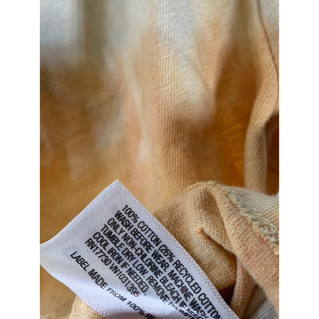 WILD FABLE Women's Yellow/Gold Tie-Dye V-Neck Short Sleeve Crop Top SZ S