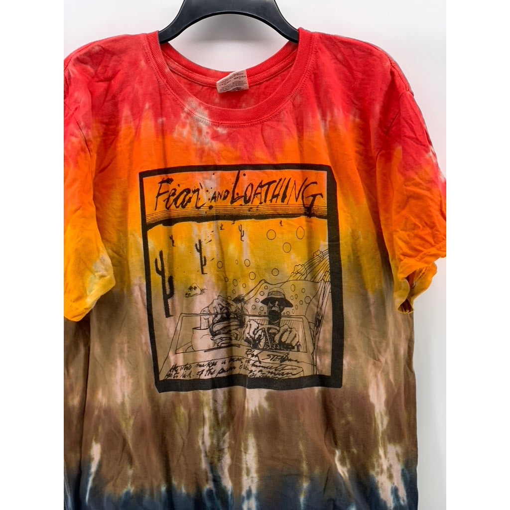 COMFORT COLORS Men's Red-Brown-Blue Fear & Loathing Western Graphic T-Shirt SZ L