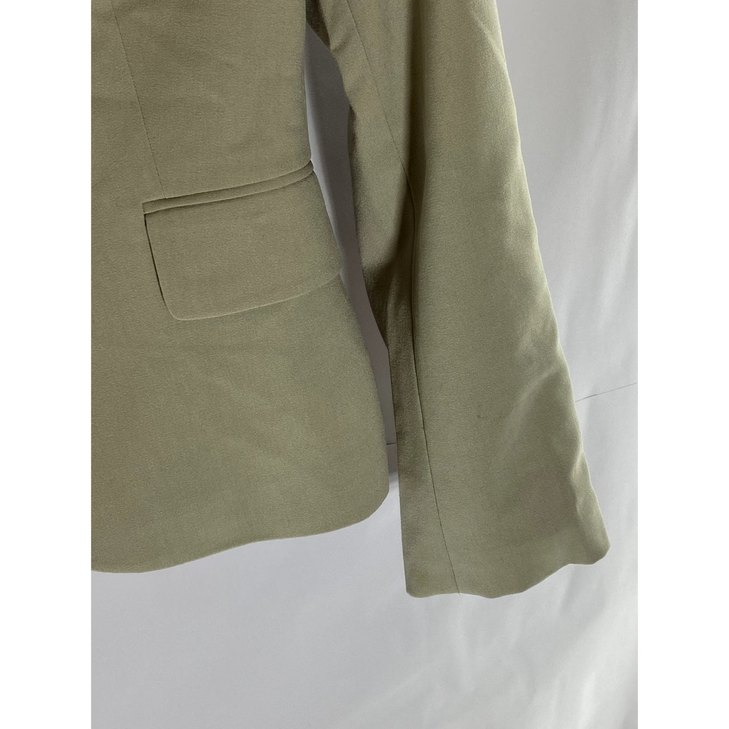 CALVIN KLEIN Women's Beige Solid Notch Collar Lined Two-Button Blazer SZ 2