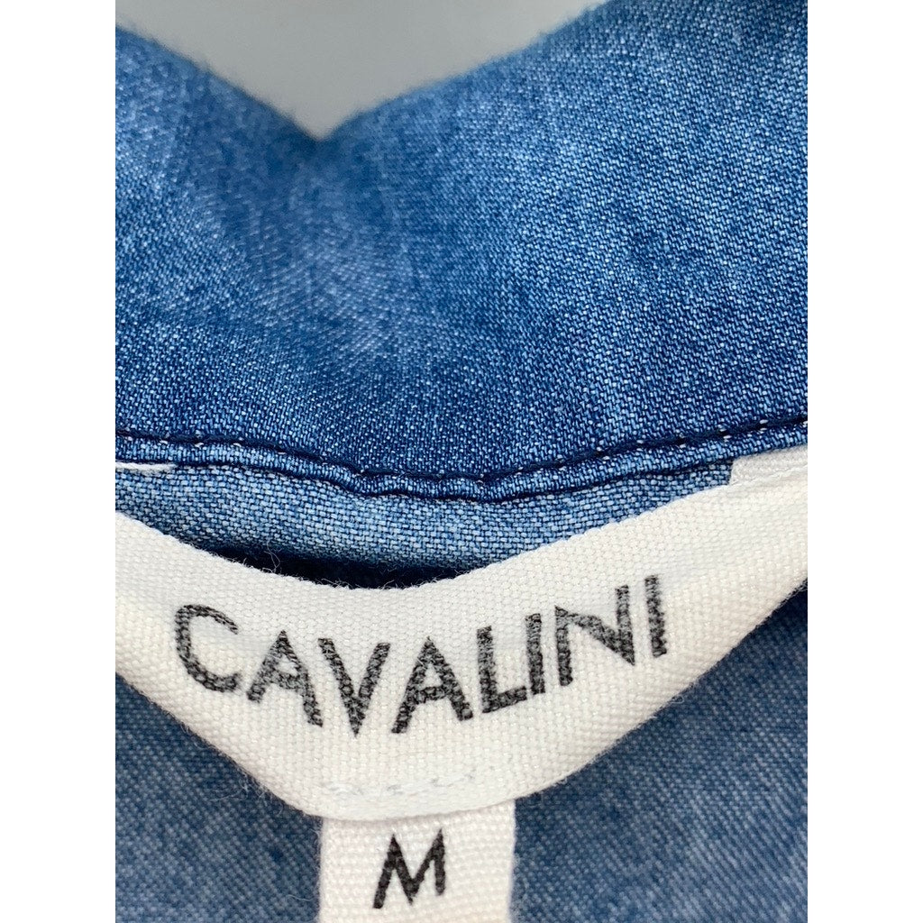 CAVALINI Women's Blue Denim Button-Up Long Sleeve Top SZ M