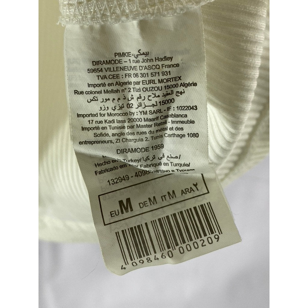 PIMKIE COLLECTION Women's White Ribbed Scoop-Neck Tank Top SZ 6-8(UK-M)