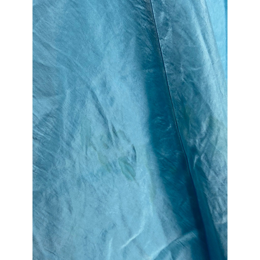 VINCE. Women's Light Blue Satin Double V-Neck Maxi Slip Dress SZ XS