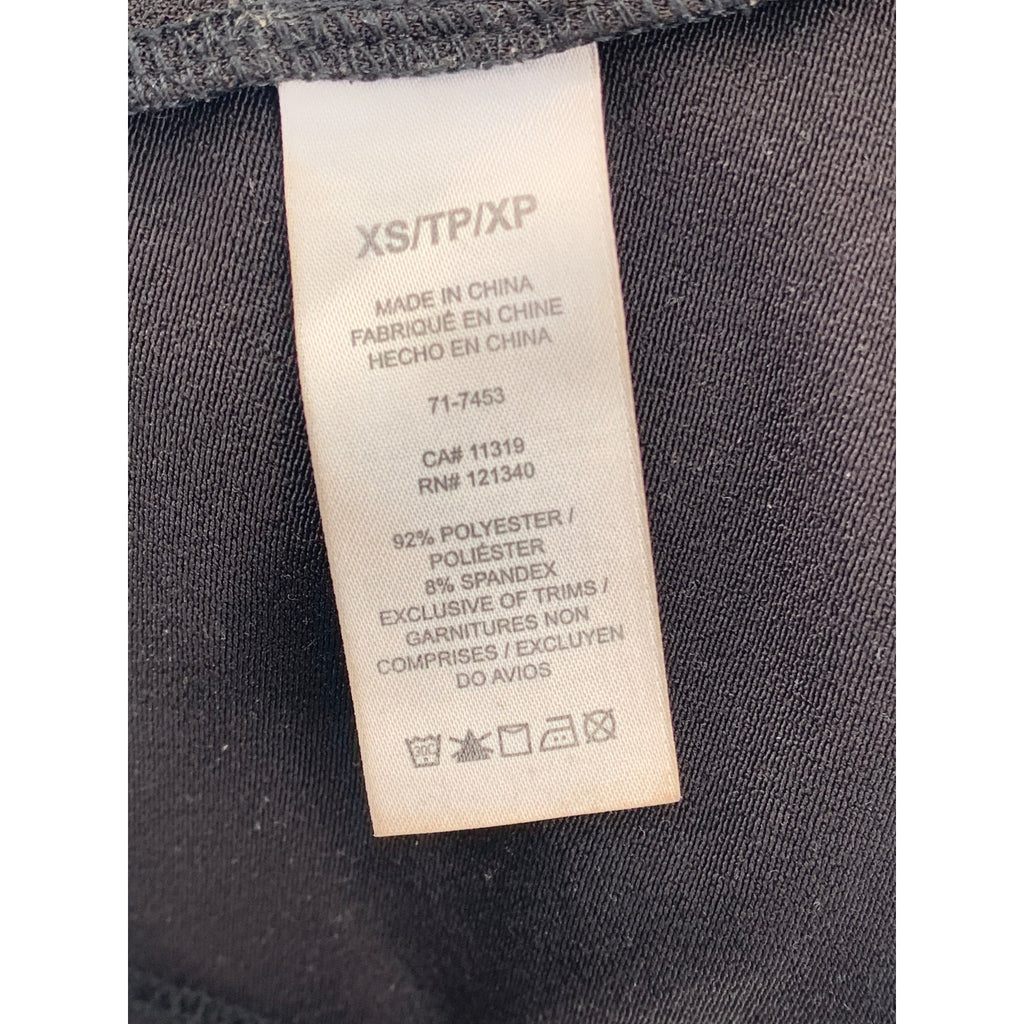DYNAMITE Women's Black Solid Asymmetrical Slit-Hem Straight Mini Skirt SZ XS