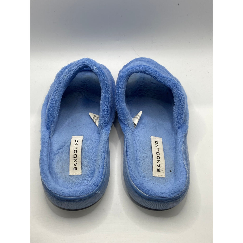 BANDOLINO Women's Blue Fuzzy Slide-On Casual Slippers SZ S(5-6)