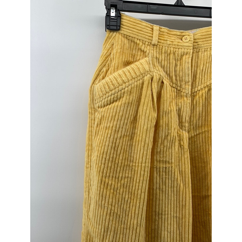 TOGETHER! Women's Yellow Vintage Corduroy Straight-Leg Pants SZ 4