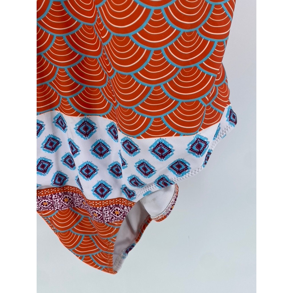 CUPSHE Women's Plus One Piece Swimsuit Geo Print Bathing Suit SZ 0X