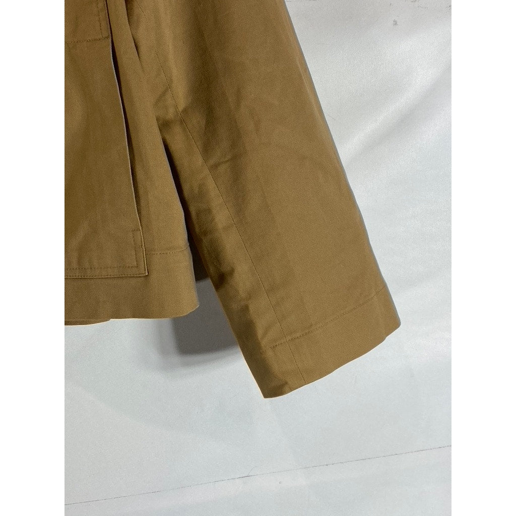 STEVEN ALAN Women's Tan Button-Up Long Sleeve Shirt Jacket SZ M