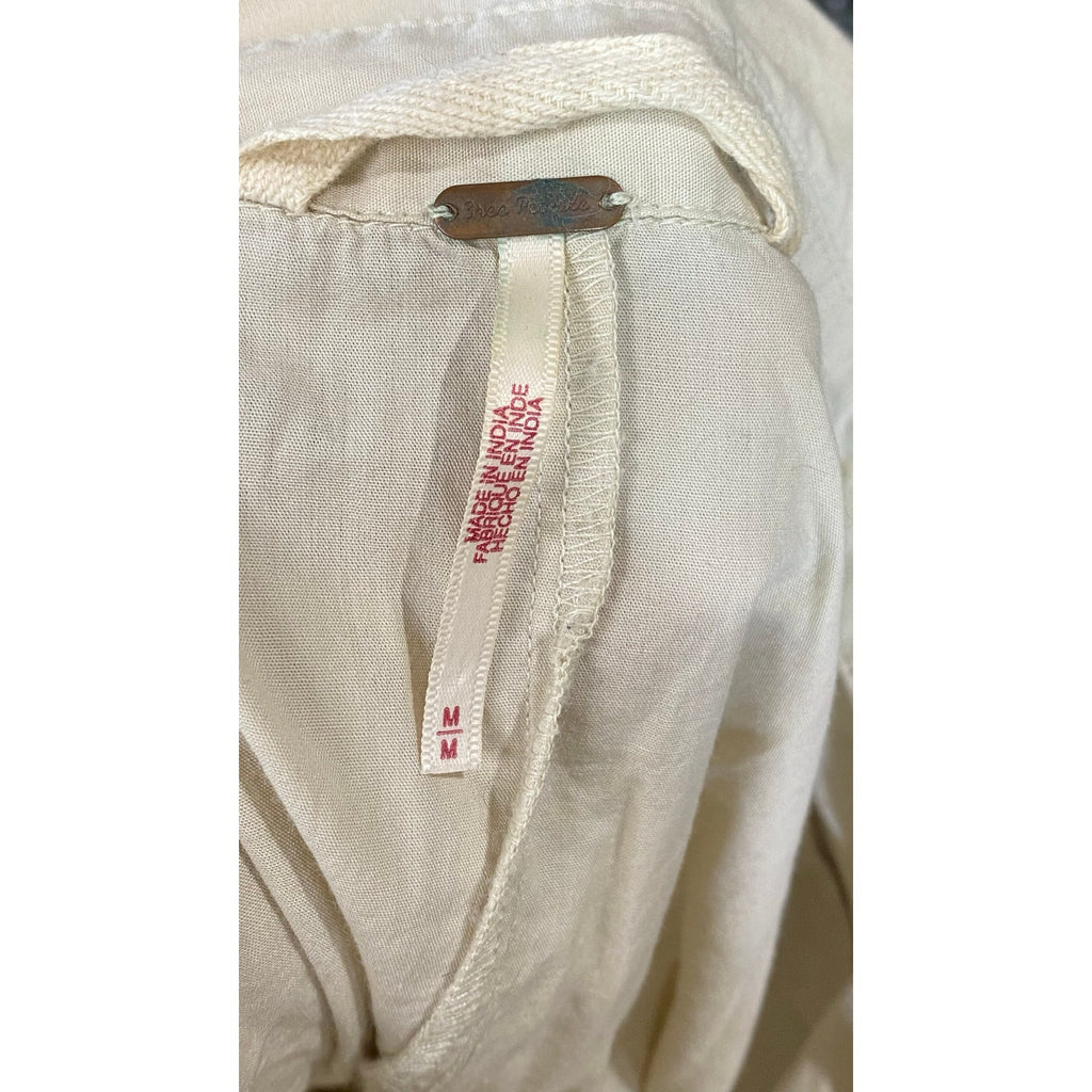 FREE PEOPLE X Revolve Women's Beige Cameron Shirt Tie-Waist One Piece SZ M