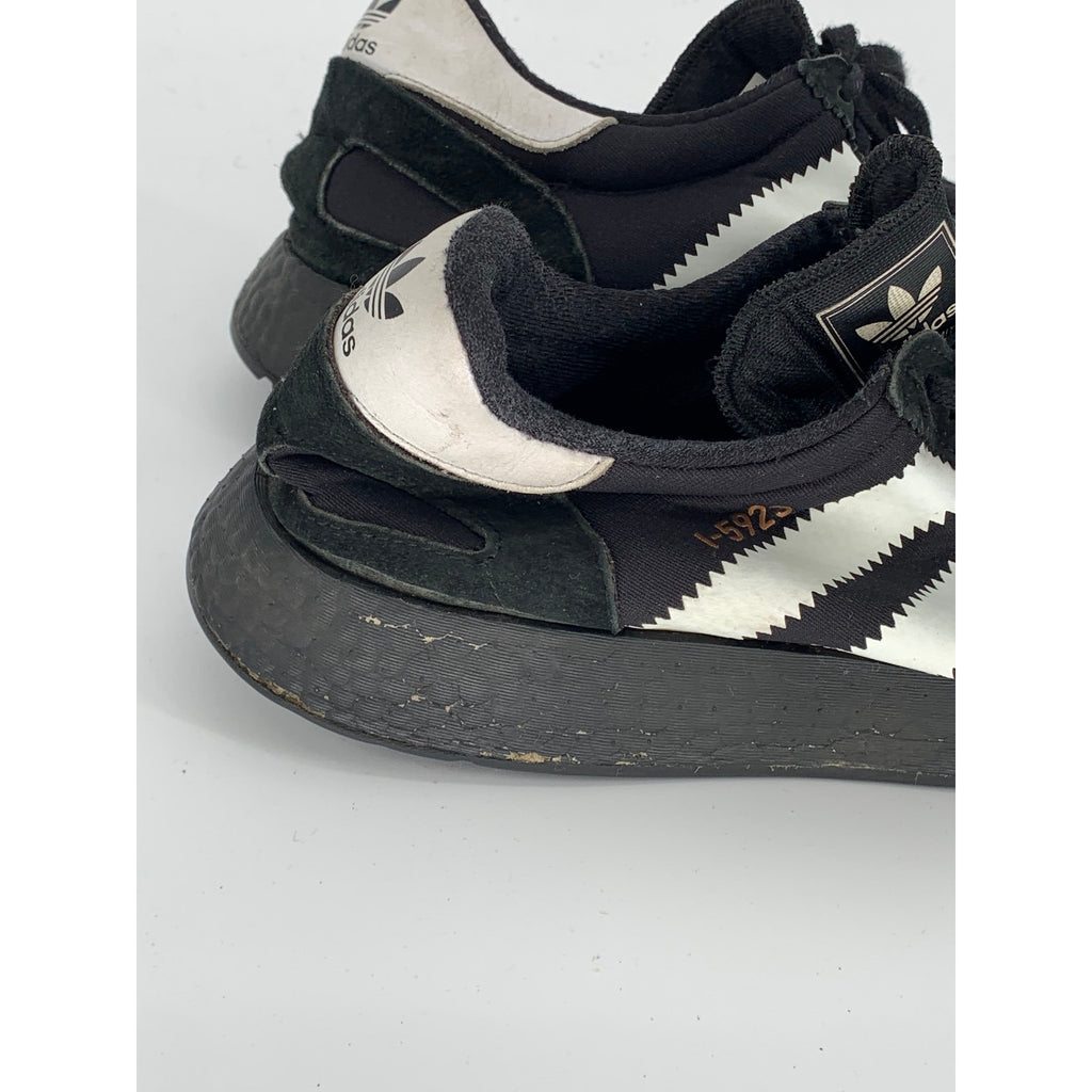 ADIDAS Men's Black-White I-5923 Black Boost Lace-Up Active Sneakers SZ 10.5