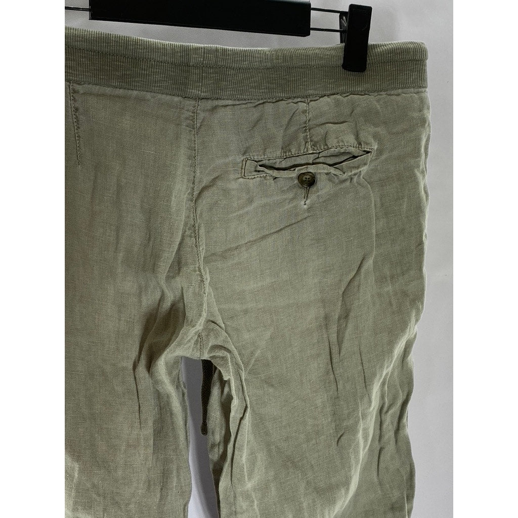 JAMES PERSE Standard Women's Light Gray Lightweight Linen Straight-Leg Pant SZ 1