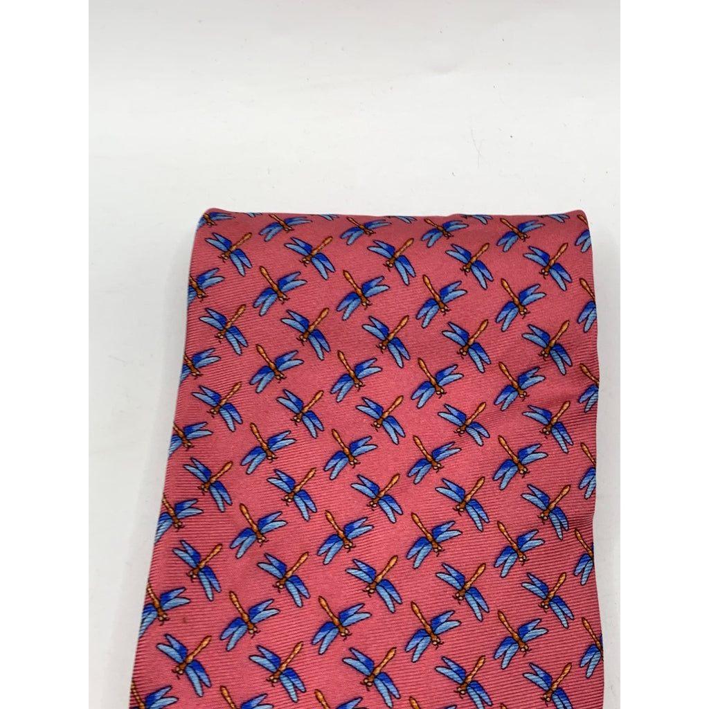 346 BROOKS BROTHERS Men's Pink-Blue Dragonfly Print Tie
