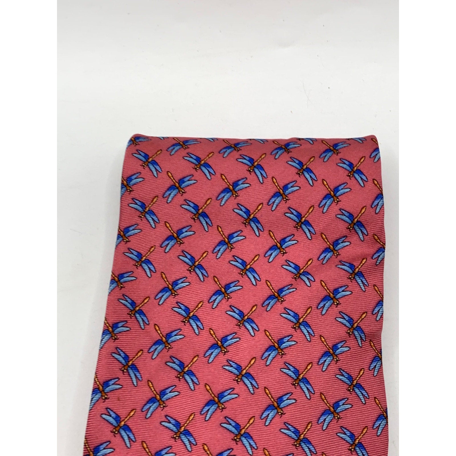 346 BROOKS BROTHERS Men's Pink-Blue Dragonfly Print Tie