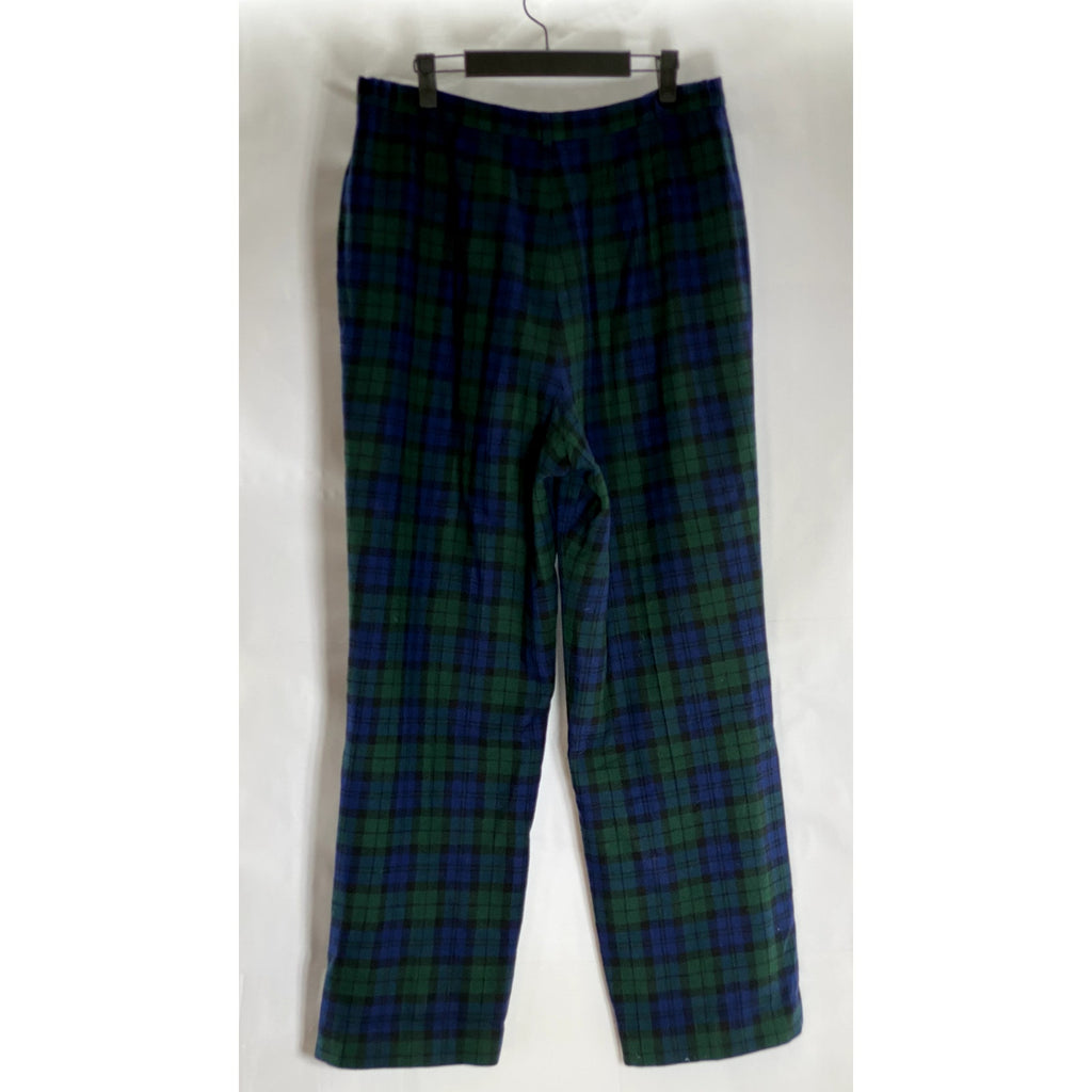 PENDLETON Men's Green/Black Plaid Black Watch tartan Straight-Leg Pants SZ 12