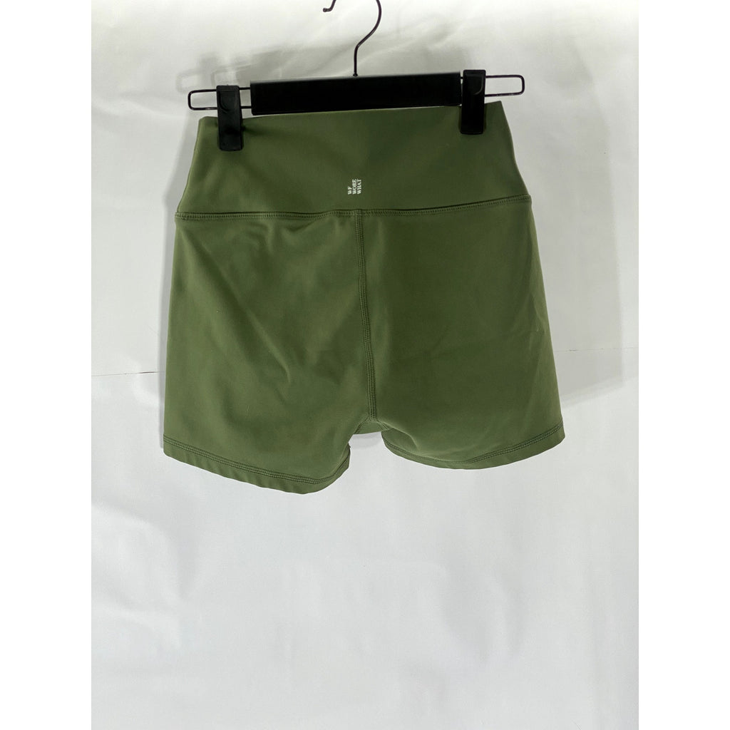 WEWOREWHAT Women's Army Green Solid Pull-On Casual Biker Shorts SZ S