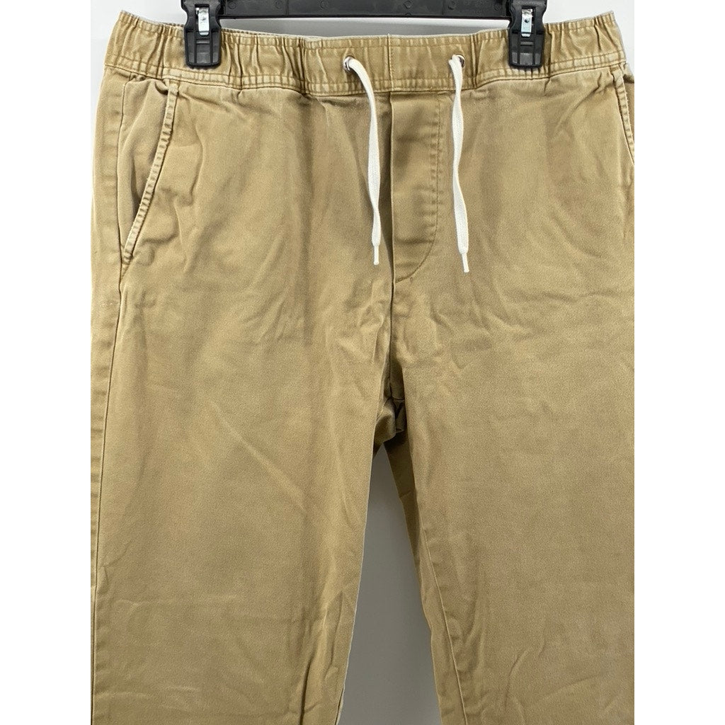 H&M L.O.G.G. Men's Tan Denim Slim-Fit Stretch Drawstring Jogger Pants SZ M