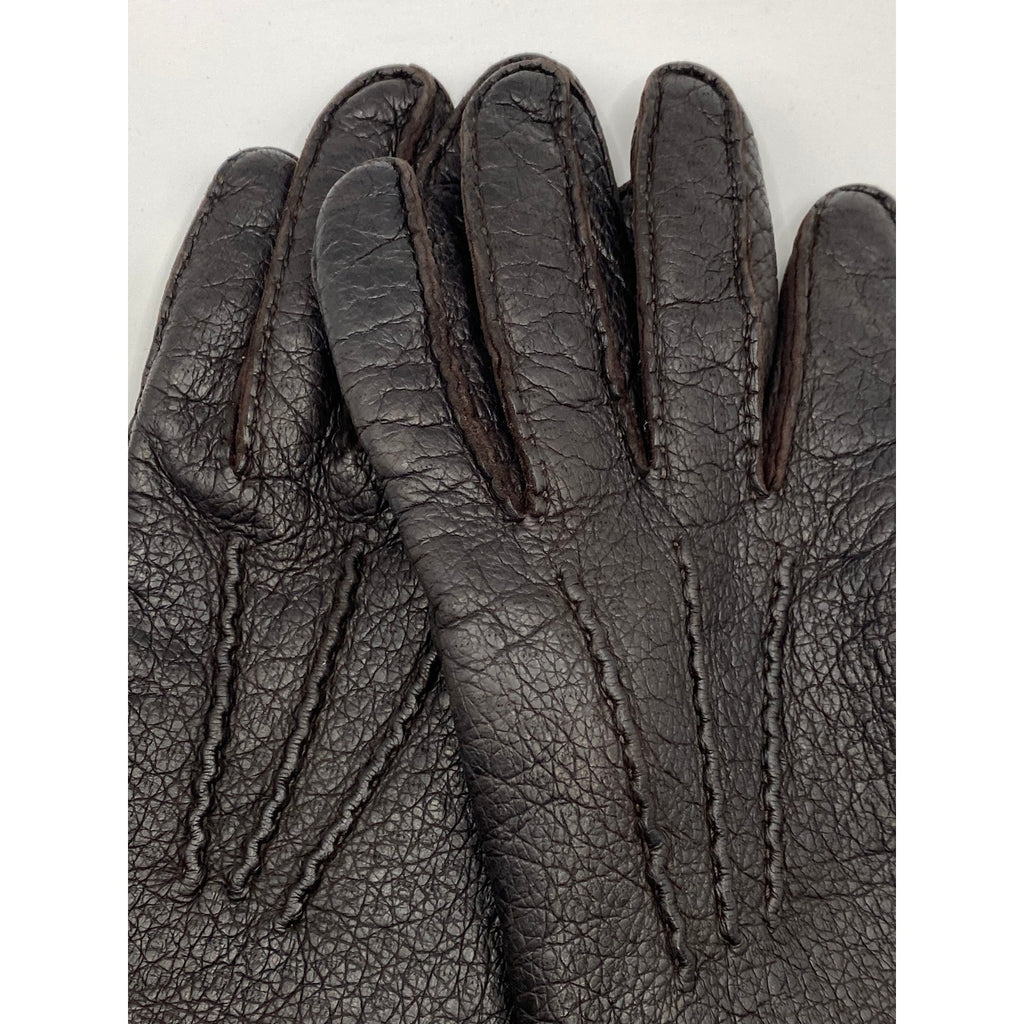 SERMONETA Women's Brown Leather Cashmere Lined Gloves SZ 7