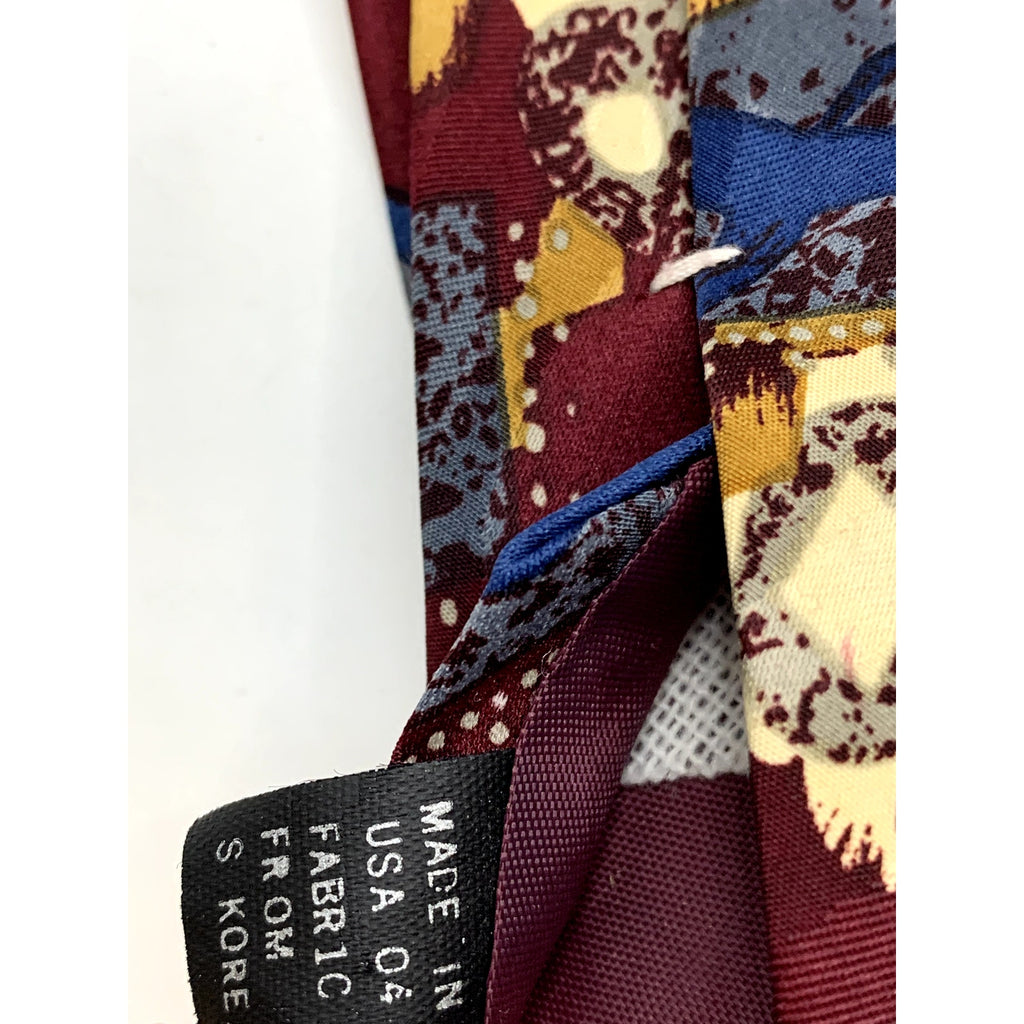 UNBRANDED Men's Burgundy-Multi Printed Tie
