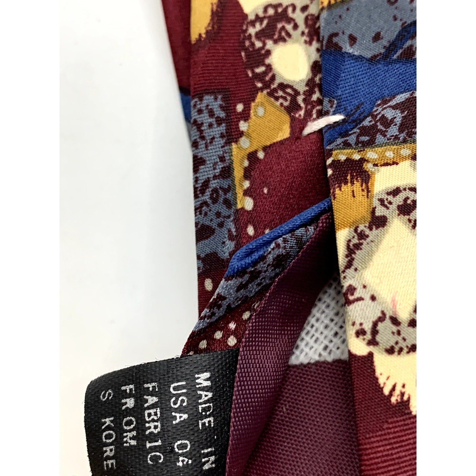 UNBRANDED Men's Burgundy-Multi Printed Tie