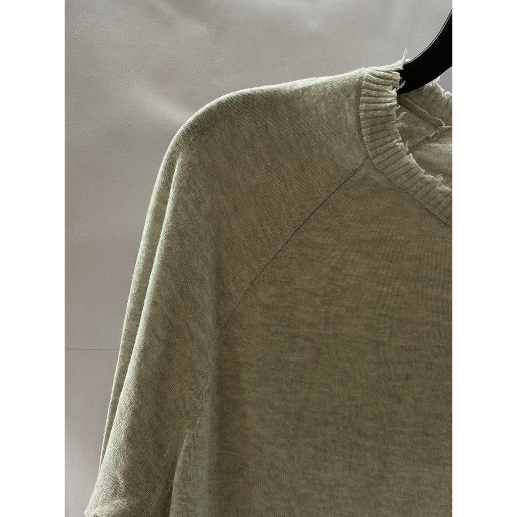 DIFFUSION By MINNIE ROSE Women's Gray Cotton/Cashmere Distressed Sweater SZ M