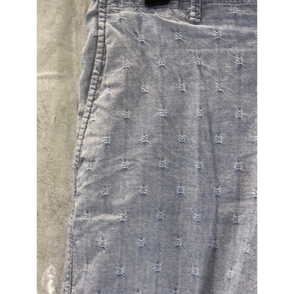 GOODFELLOW & CO Men's Blue Printed Slim-Fit Flat Front Linden Chino Shorts SZ 32