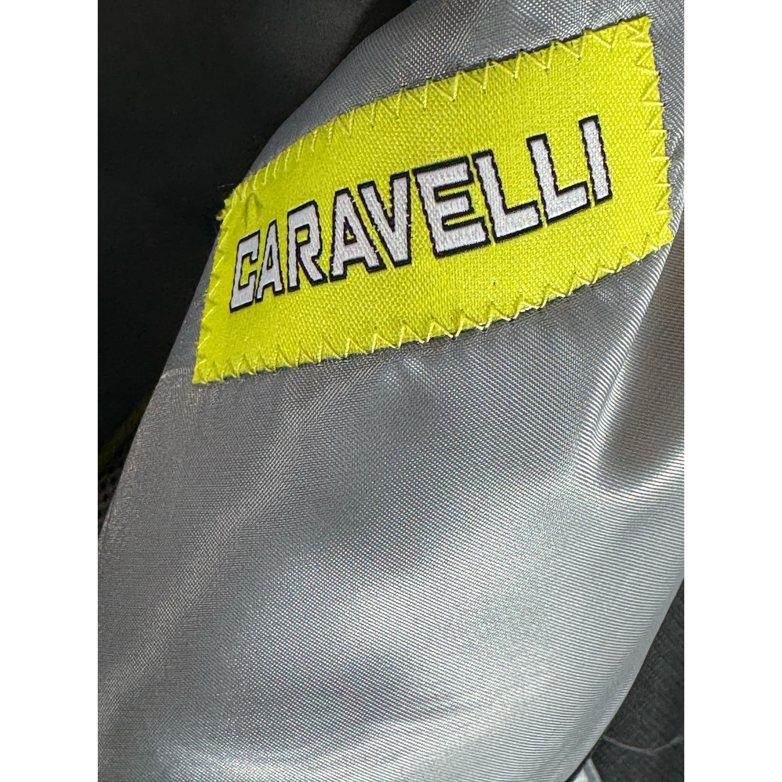 CARAVELLI Men's Black Extra Slim Single Breast Two-Button Blazer SZ 42