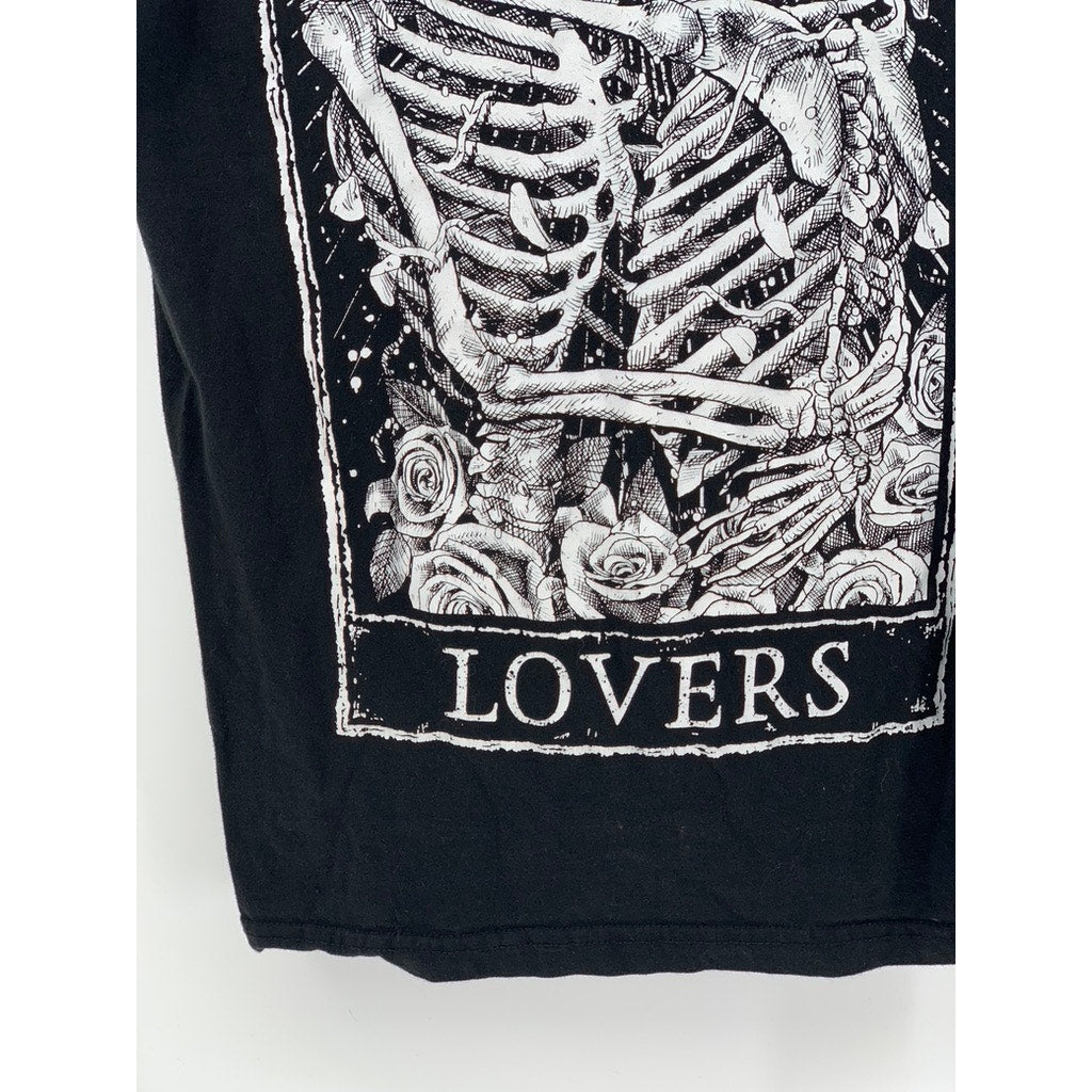MORTUS VIVENTI Men's Skeleton Graphic Crewneck Short Sleeve T-Shirt SZ S