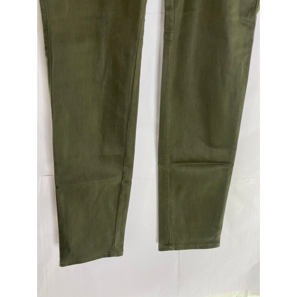 MONFRERE Men's Olive Green Coated Verdant Preston Skinny-Leg Cargo Pant SZ 34