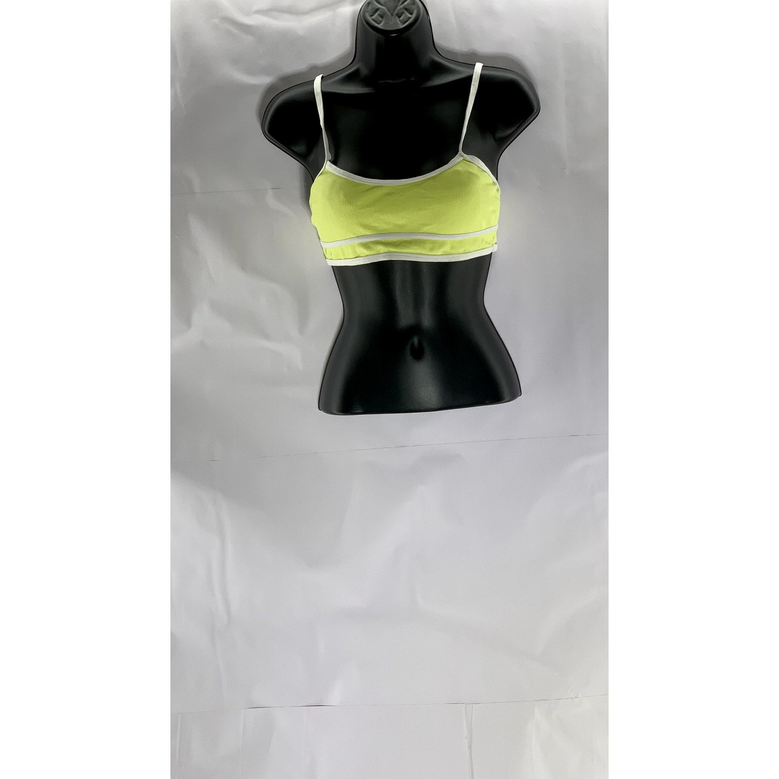 SHEIN Women's Yellow/White Ribbed Adjustable Strap Bralette SZ S