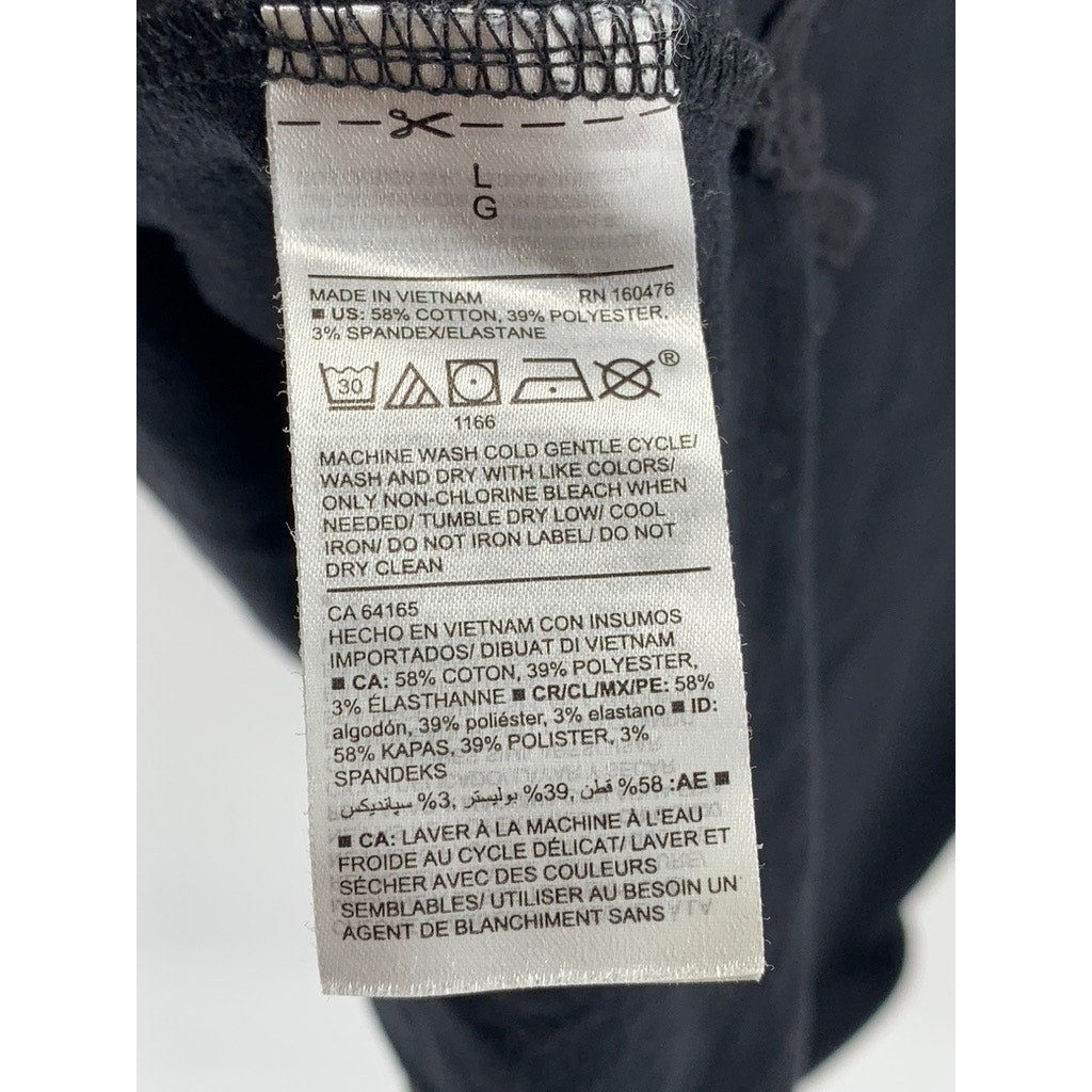 OLD NAVY Men's Black Solid Casual Cotton-Blend Regular-Fit Short Sleeve Polo SZL