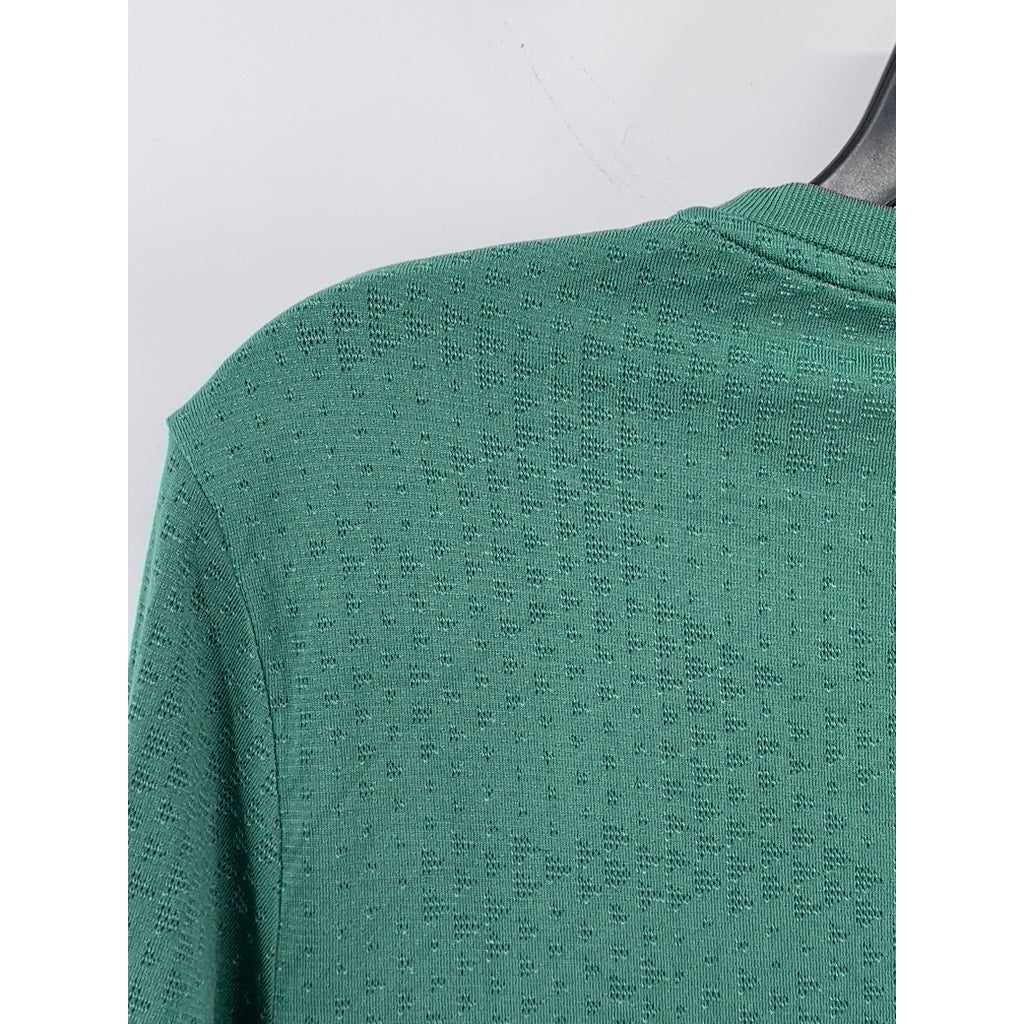 GYMSHARK Men's Green Sport Seamless Slim Fit Crewneck Long Sleeve T-Shirt SZ S